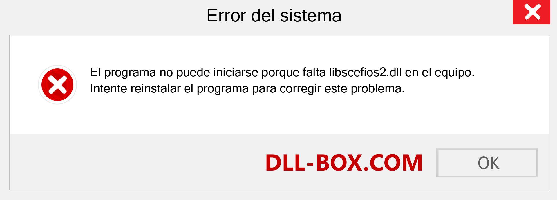 ¿Falta el archivo libscefios2.dll ?. Descargar para Windows 7, 8, 10 - Corregir libscefios2 dll Missing Error en Windows, fotos, imágenes